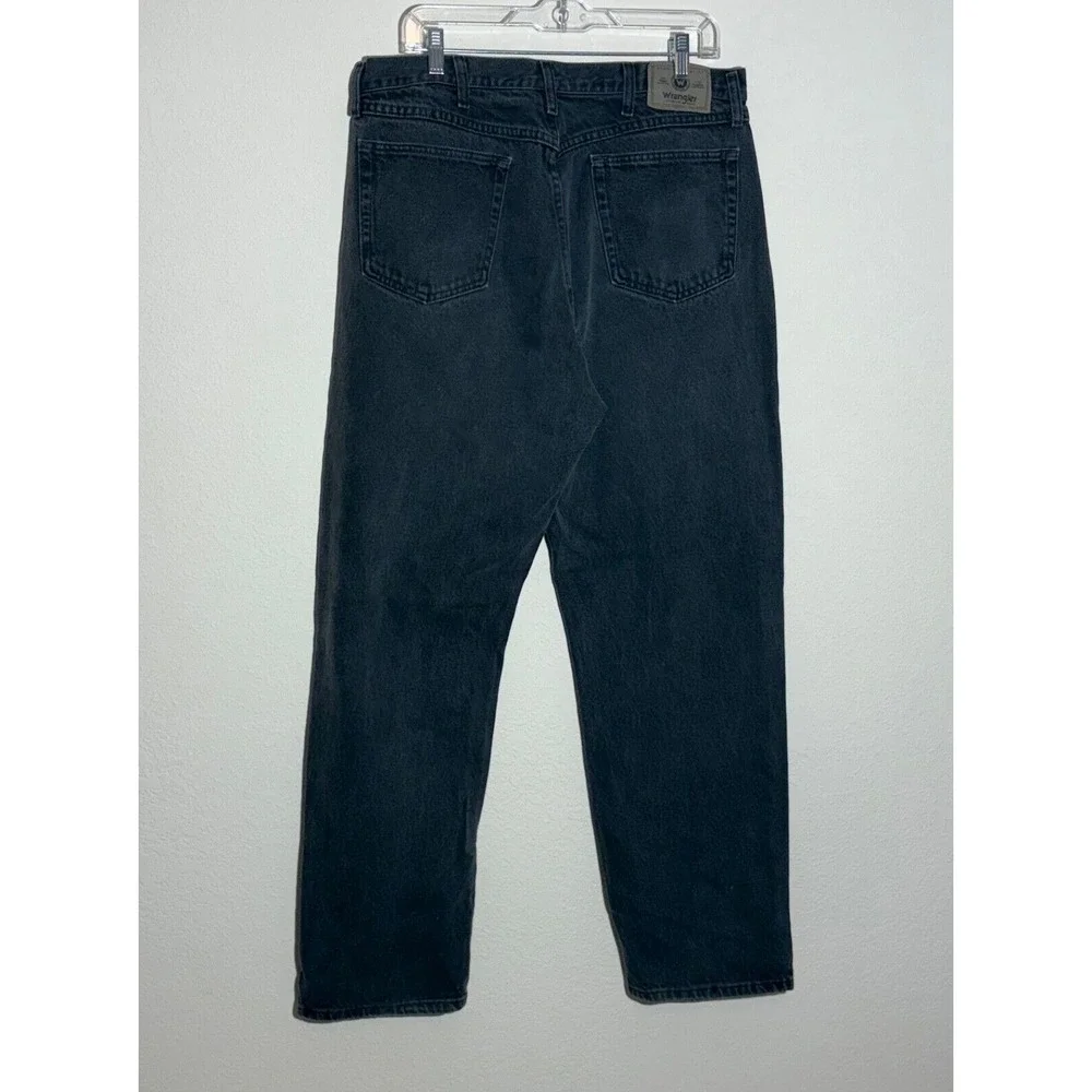 Wrangler Jeans Men's 35x32.5 (Tag 36x34) Premium Quality Black Denim Tapered leg